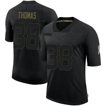 Nike A.J. Thomas Men's Limited Chicago Bears Black 2020 Salute To Service Jersey