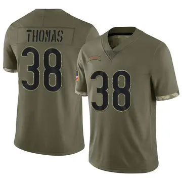 Nike A.J. Thomas Youth Limited Chicago Bears Olive 2022 Salute To Service Jersey