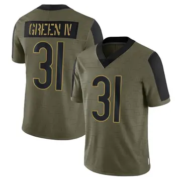 Nike Allie Green IV Men's Limited Chicago Bears Olive 2021 Salute To Service Jersey