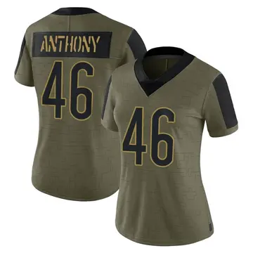 Nike Andre Anthony Women's Limited Chicago Bears Olive 2021 Salute To Service Jersey