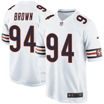 Nike Andrew Brown Men's Game Chicago Bears White Jersey