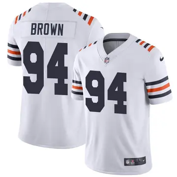 Nike Andrew Brown Men's Limited Chicago Bears White Alternate Classic Vapor Jersey