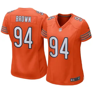 Nike Andrew Brown Women's Game Chicago Bears Orange Alternate Jersey