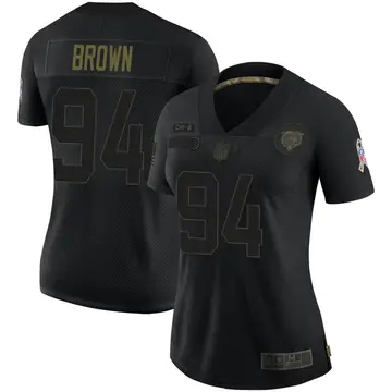Nike Andrew Brown Women's Limited Chicago Bears Black 2020 Salute To Service Jersey