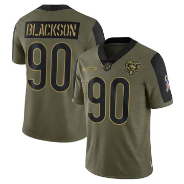 Nike Angelo Blackson Men's Limited Chicago Bears Olive 2021 Salute To Service Jersey