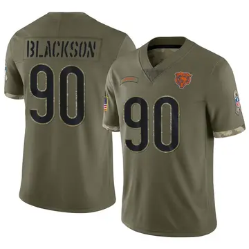 Nike Angelo Blackson Men's Limited Chicago Bears Olive 2022 Salute To Service Jersey