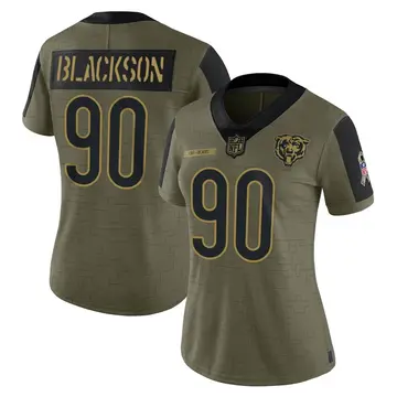Nike Angelo Blackson Women's Limited Chicago Bears Olive 2021 Salute To Service Jersey