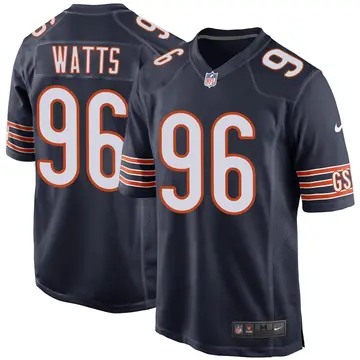 Nike Armon Watts Men's Game Chicago Bears Navy Team Color Jersey