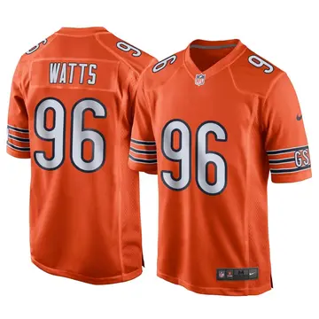Nike Armon Watts Men's Game Chicago Bears Orange Alternate Jersey