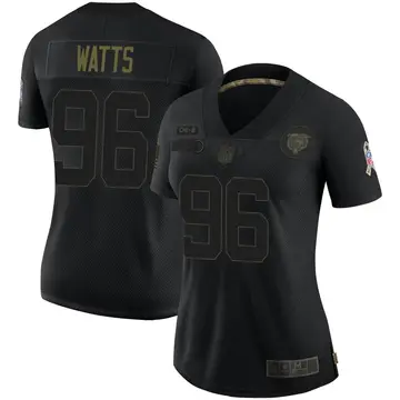 Nike Armon Watts Women's Limited Chicago Bears Black 2020 Salute To Service Jersey