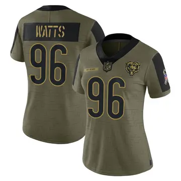 Nike Armon Watts Women's Limited Chicago Bears Olive 2021 Salute To Service Jersey