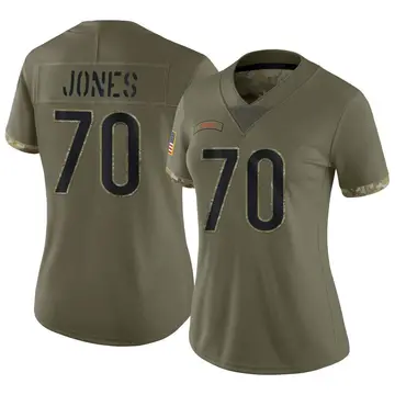 Nike Braxton Jones Women's Limited Chicago Bears Olive 2022 Salute To Service Jersey