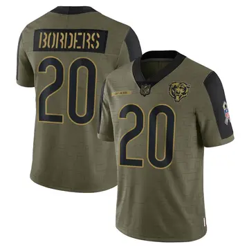 Nike Breon Borders Men's Limited Chicago Bears Olive 2021 Salute To Service Jersey