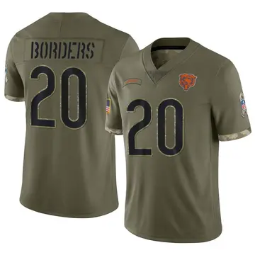 Nike Breon Borders Men's Limited Chicago Bears Olive 2022 Salute To Service Jersey