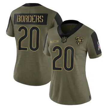 Nike Breon Borders Women's Limited Chicago Bears Olive 2021 Salute To Service Jersey