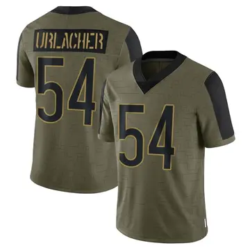 Nike Brian Urlacher Men's Limited Chicago Bears Olive 2021 Salute To Service Jersey