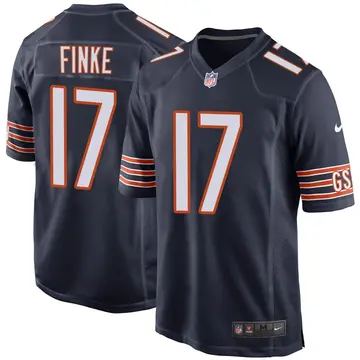 Nike Chris Finke Men's Game Chicago Bears Navy Team Color Jersey