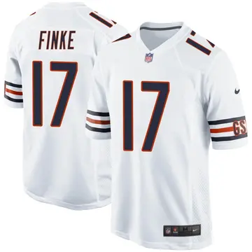 Nike Chris Finke Men's Game Chicago Bears White Jersey