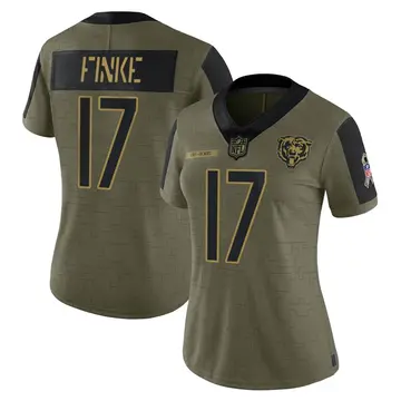 Nike Chris Finke Women's Limited Chicago Bears Olive 2021 Salute To Service Jersey