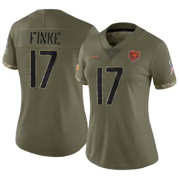 Nike Chris Finke Women's Limited Chicago Bears Olive 2022 Salute To Service Jersey