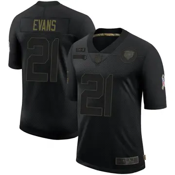 Nike Darrynton Evans Men's Limited Chicago Bears Black 2020 Salute To Service Jersey