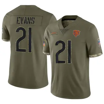 Nike Darrynton Evans Men's Limited Chicago Bears Olive 2022 Salute To Service Jersey