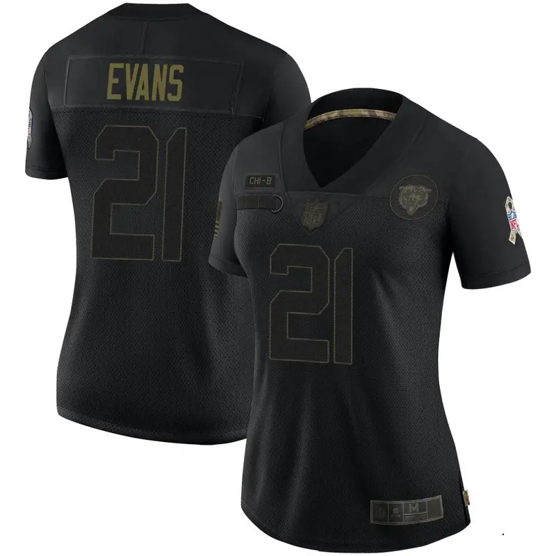Nike Darrynton Evans Women's Limited Chicago Bears Black 2020 Salute To Service Jersey