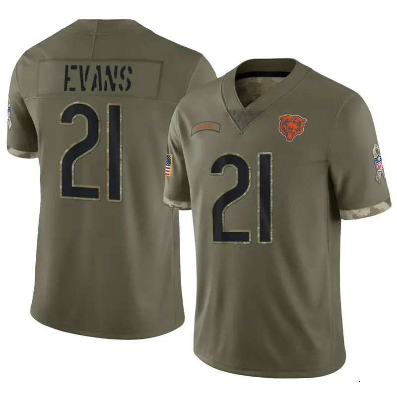 Nike Darrynton Evans Youth Limited Chicago Bears Olive 2022 Salute To Service Jersey