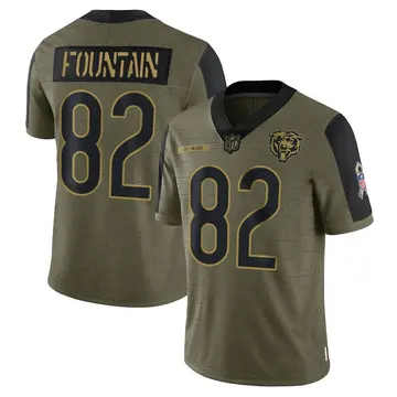 Nike Daurice Fountain Men's Limited Chicago Bears Olive 2021 Salute To Service Jersey