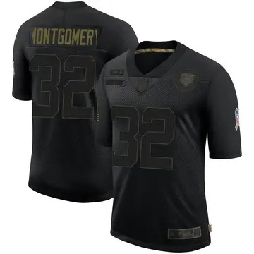 Nike David Montgomery Men's Limited Chicago Bears Black 2020 Salute To Service Jersey