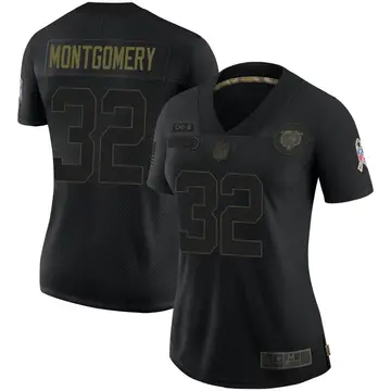 Nike David Montgomery Women's Limited Chicago Bears Black 2020 Salute To Service Jersey