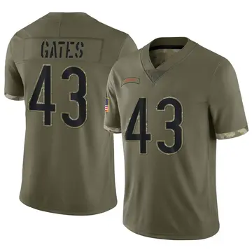 Nike DeMarquis Gates Men's Limited Chicago Bears Olive 2022 Salute To Service Jersey