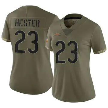 Nike Devin Hester Women's Limited Chicago Bears Olive 2022 Salute To Service Jersey