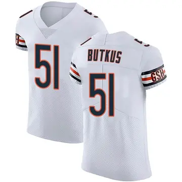 Nike Dick Butkus Men's Elite Chicago Bears White Vapor Untouchable Jersey