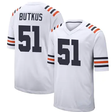 Nike Dick Butkus Men's Game Chicago Bears White Alternate Classic Jersey
