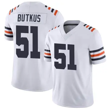 Nike Dick Butkus Men's Limited Chicago Bears White Alternate Classic Vapor Jersey