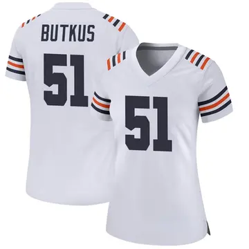 Nike Dick Butkus Women's Game Chicago Bears White Alternate Classic Jersey