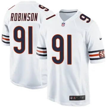 Nike Dominique Robinson Men's Game Chicago Bears White Jersey