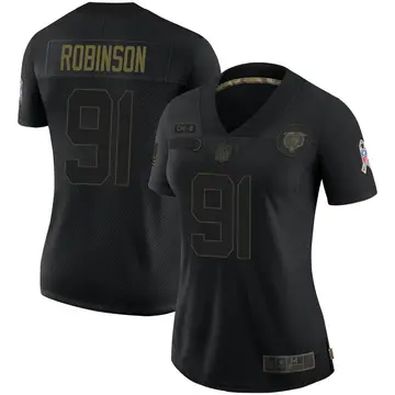 Nike Dominique Robinson Women's Limited Chicago Bears Black 2020 Salute To Service Jersey