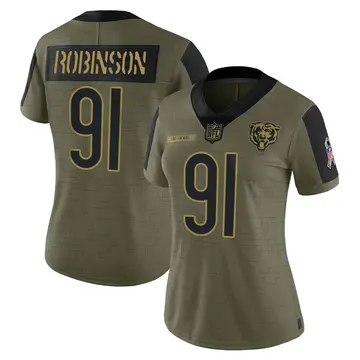 Nike Dominique Robinson Women's Limited Chicago Bears Olive 2021 Salute To Service Jersey