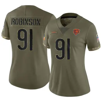 Nike Dominique Robinson Women's Limited Chicago Bears Olive 2022 Salute To Service Jersey