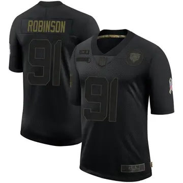 Nike Dominique Robinson Youth Limited Chicago Bears Black 2020 Salute To Service Jersey