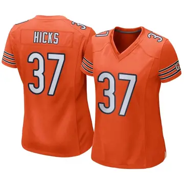 Nike Elijah Hicks Women's Game Chicago Bears Orange Alternate Jersey