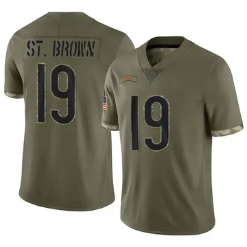 Nike Equanimeous St. Brown Men's Limited Chicago Bears Olive 2022 Salute To Service Jersey