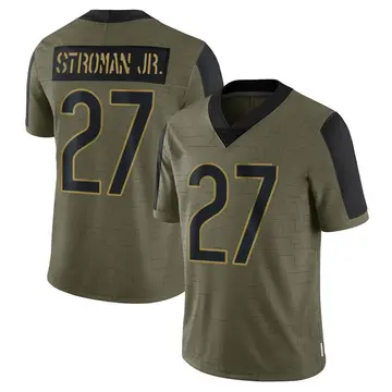 Nike Greg Stroman Jr. Youth Limited Chicago Bears Olive 2021 Salute To Service Jersey
