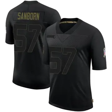 Nike Jack Sanborn Men's Limited Chicago Bears Black 2020 Salute To Service Jersey