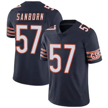 Nike Jack Sanborn Men's Limited Chicago Bears Navy Team Color Vapor Untouchable Jersey
