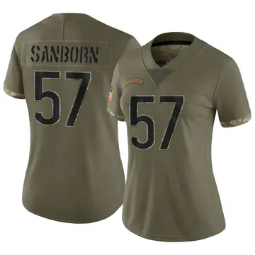 Nike Jack Sanborn Women's Limited Chicago Bears Olive 2022 Salute To Service Jersey