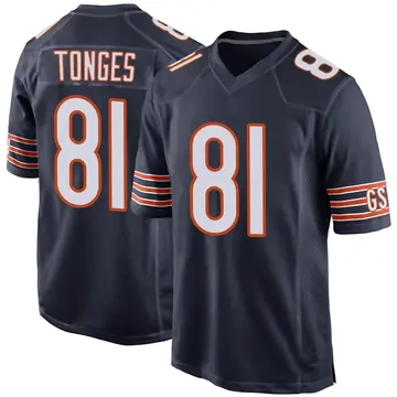 Nike Jake Tonges Men's Game Chicago Bears Navy Team Color Jersey