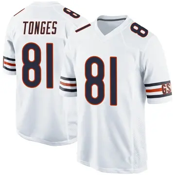 Nike Jake Tonges Youth Game Chicago Bears White Jersey